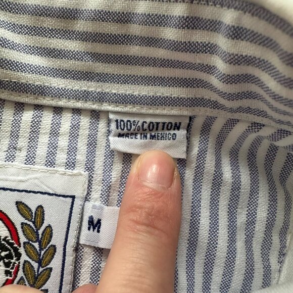 Cinch Men's Size Medium White Long Sleeve Button Up Shirt 100% Cotton - Picture 12 of 13